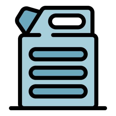 Sıvı kutu simgesi renk ana hatları vektörü