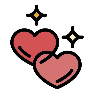 Sevgi eklentisi renk ana hatları vektörü