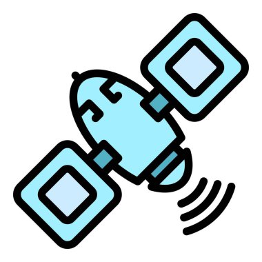 İnternet uydu simgesi rengi dış hat vektörü