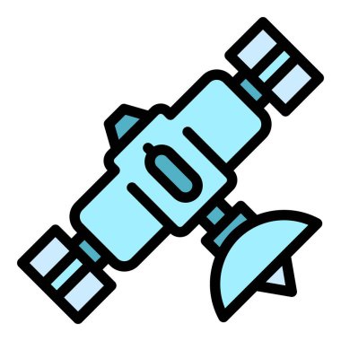 Uydu simgesi renk dış hat vektörü takip ediliyor