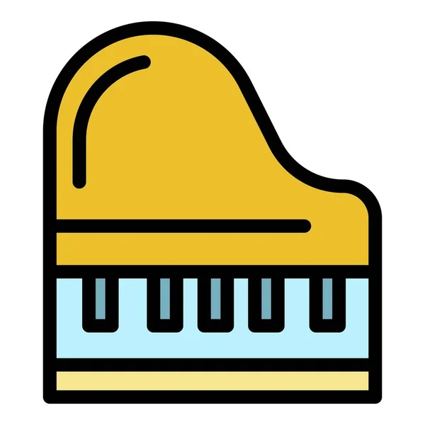 Grand piano icoon kleur omtrek vector — Stockvector
