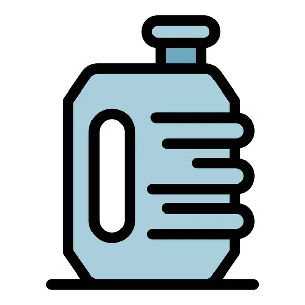 Vetor de contorno de cor do ícone do recipiente de água — Vetor de Stock