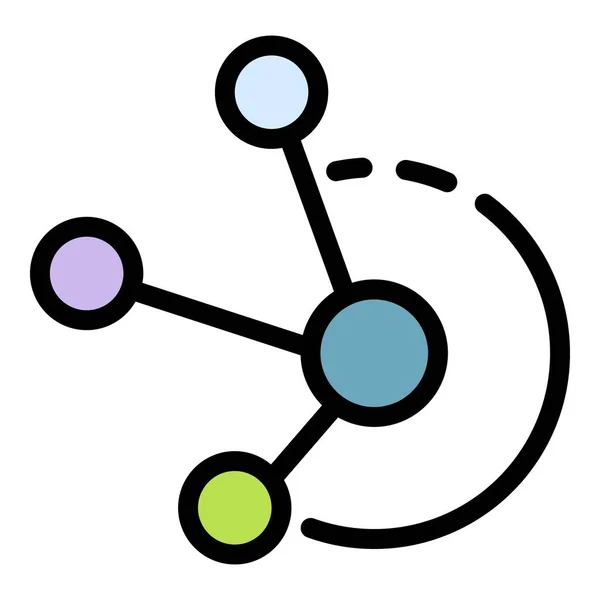 Schéma de diagramme à secteurs icône couleur contour vecteur — Image vectorielle