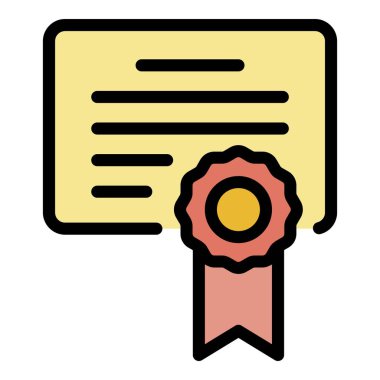 İş eğitimi diploması ikonu renk ana hatları vektörü