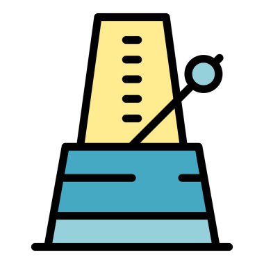 Hareket metronomu simgesi renk ana hatları vektörü