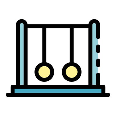 Sarkacın durduğu simge rengi ana hatları vektörü