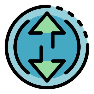 Hava topu yerçekimi simgesi renk ana hatları vektörü