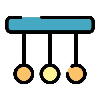 Küre sarkaç simgesi renk ana hatları vektörü