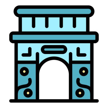 Paris zafer simgesi renk ana hatları vektörü