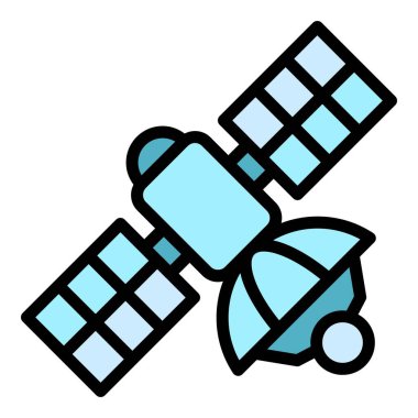 Anten uydu simgesi renk dış hat vektörü