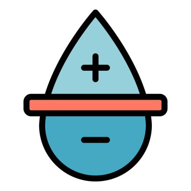 Kan testi bırakma simgesi renk ana hatları vektörü