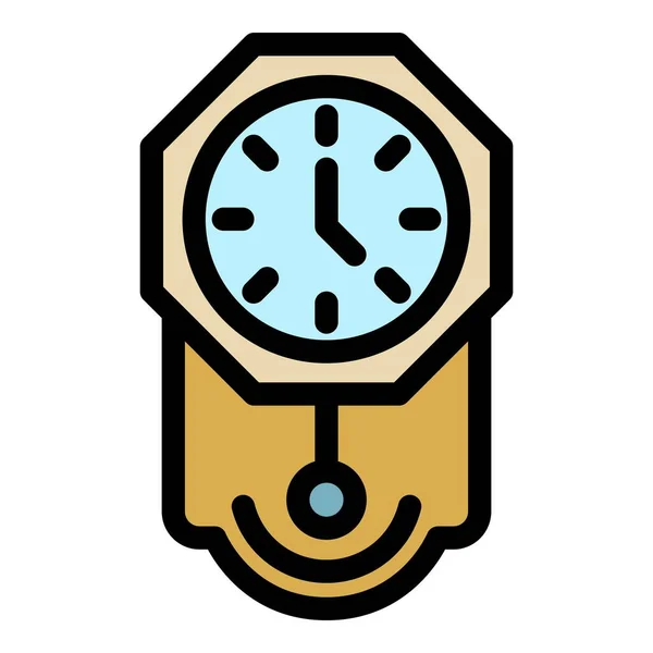 Sarkacı saat simgesi renk ana hatları vektörü — Stok Vektör