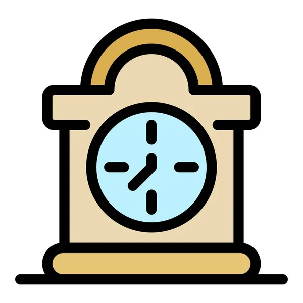 Escritorio péndulo reloj icono color contorno vector — Archivo Imágenes Vectoriales