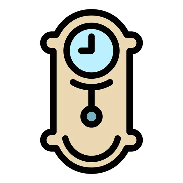 Balanço pêndulo ícone do relógio cor contorno vetor —  Vetores de Stock