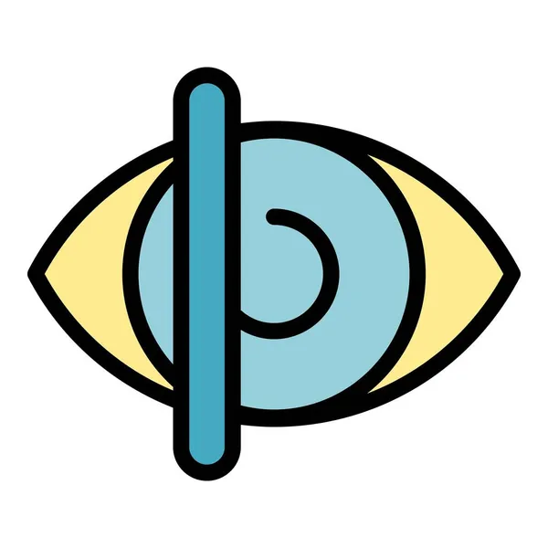 Auge medizinische Steuerung Symbol Farbe Umrissvektor — Stockvektor