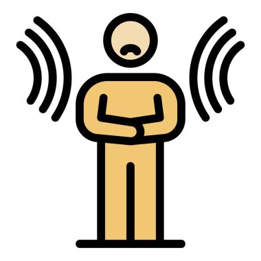 İnsan simgesi renk ana hatları üzerinde hastalık eylemi