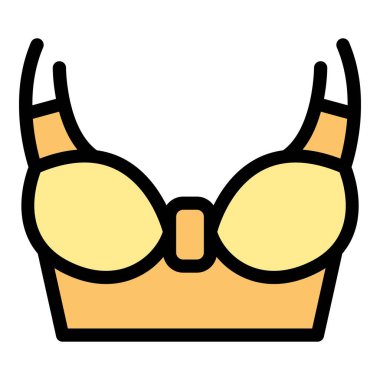 Korse sütyen simgesi renk dış hat vektörü