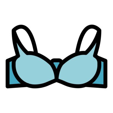 Yarı sütyen simgesi renk ana hatları vektörü