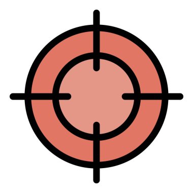 Silah hedef simgesi renk çizgisi vektörü