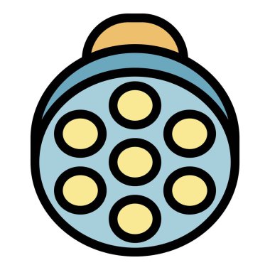 İşletim odası lambası simgesi renk ana hatları vektörü