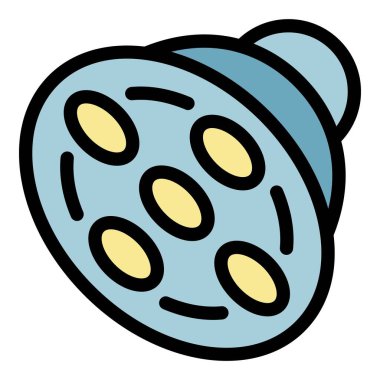 Hastane cerrahisi ışık simgesi renk ana hatları vektörü