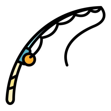 Dönen balık simgesi renk ana hatları vektörü