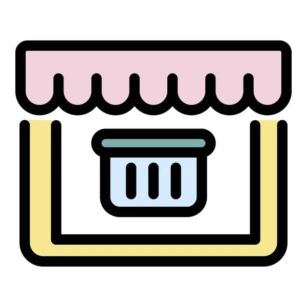 Online winkel pictogram kleur overzicht vector — Stockvector