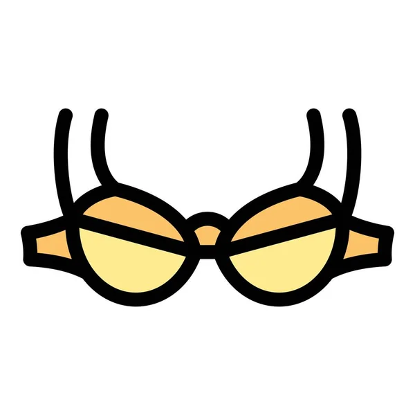 Brassiere lingerie icona colore contorno vettore — Vettoriale Stock