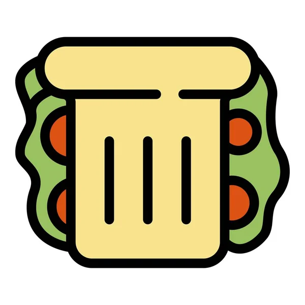 Grillowana ikona kolor kanapek zarys wektor — Wektor stockowy