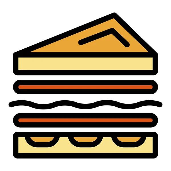 Doble sándwich icono color contorno vector — Vector de stock