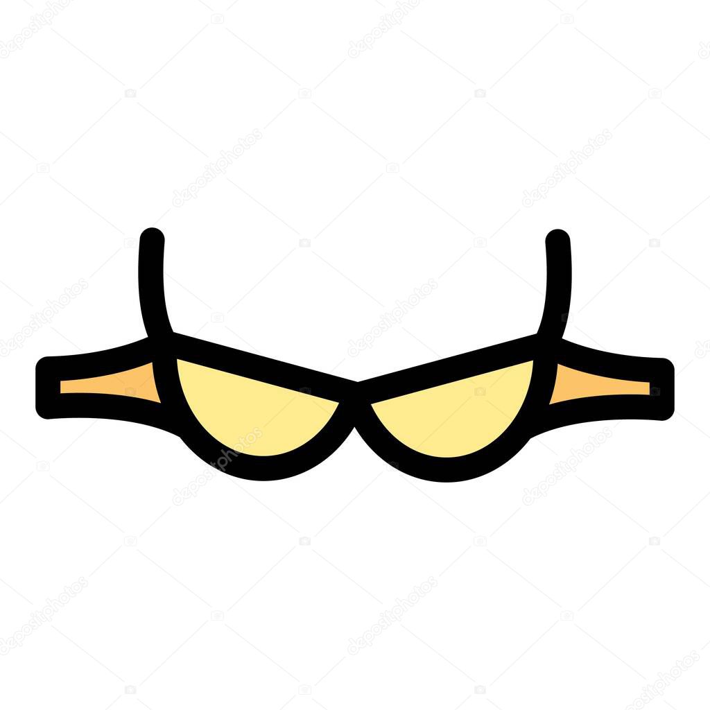 Woman plunge bra icon color outline vector