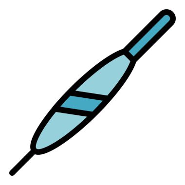 Plastik balıkçılık simgesi renk ana hatları vektörü