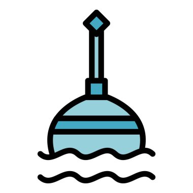 Yüzen bobber simgesi renk ana hatları vektörü