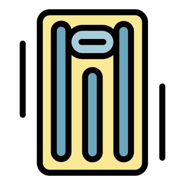 Şişirilebilir yatak simgesi renk ana hatları vektörü