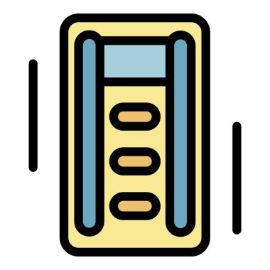 Şişirilebilir hava yatağı ikonu renk ana hatları vektörü