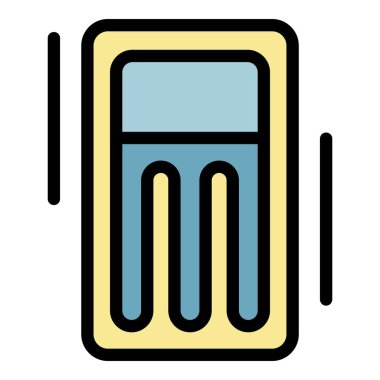 Yüzen yatak simgesi renk ana hatları vektörü