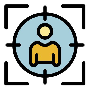 Alıcı hedef simgesi renk ana hatları vektörü