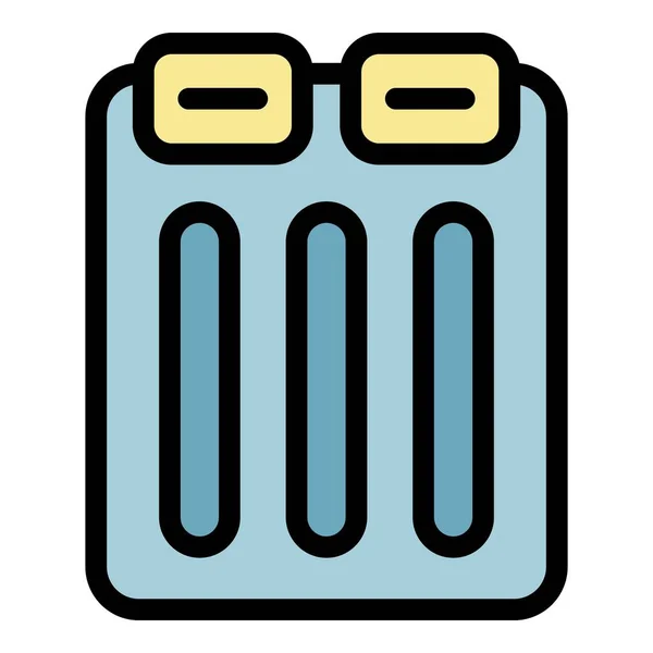 Podwójne powietrze materac ikona kolor zarys wektor — Wektor stockowy