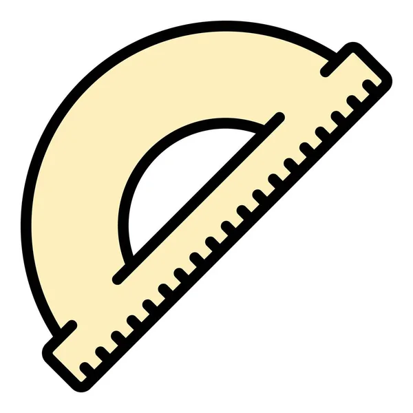 Semicerchio con icona righello colore contorno vettoriale — Vettoriale Stock