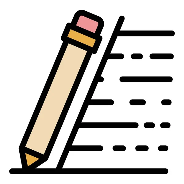 Schrijven pen pictogram kleur overzicht vector — Stockvector