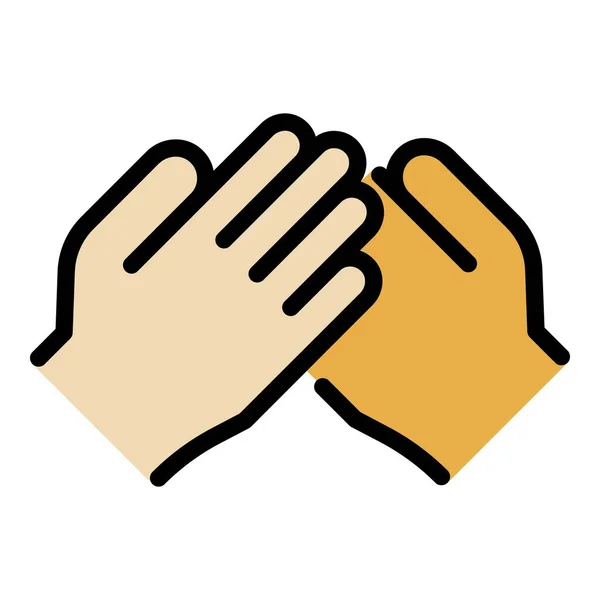 Headhunter handslag ikon färg kontur vektor — Stock vektor