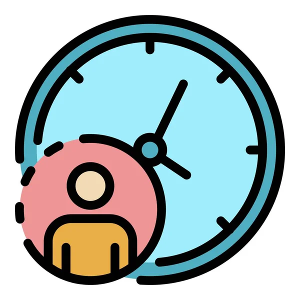 Headhunter relógio de tempo ícone cor esboço vetor — Vetor de Stock