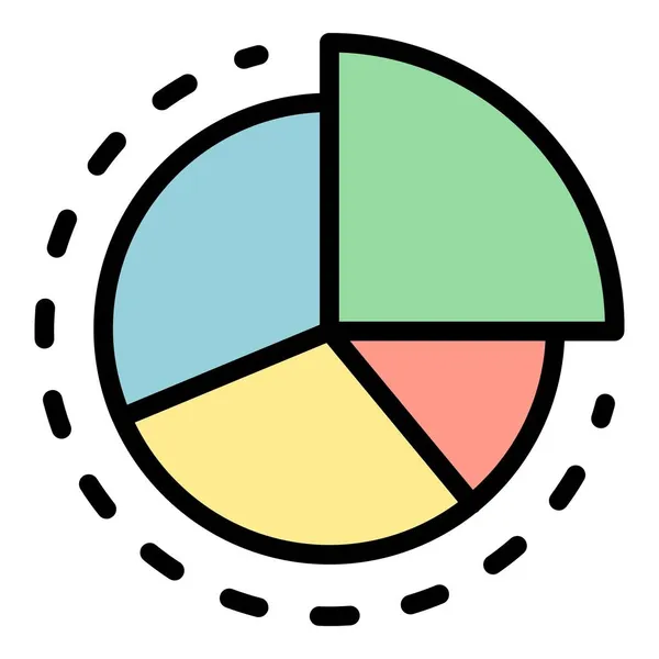 Pie chart icon color outline vector — Stock Vector