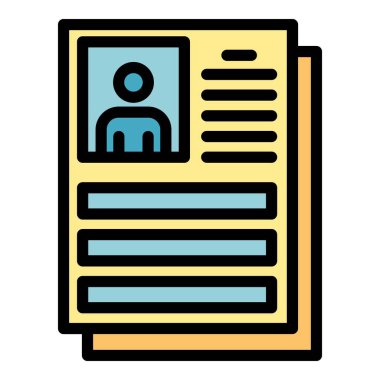 Dosya simgesi renk ana hatları vektörü