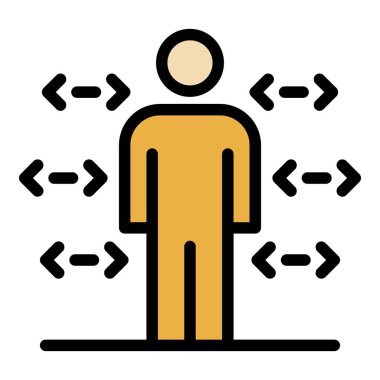 İnsan simgesi kodlama rengi ana hatları vektörü