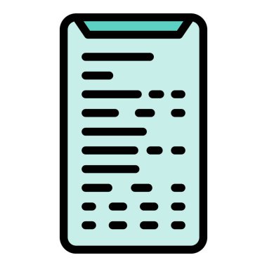 Akıllı telefon simgesi renk ana hatları vektörü kodlanıyor