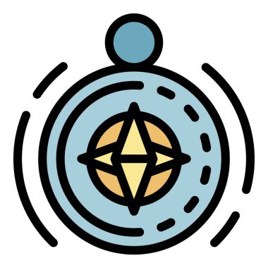 Pusula simgesi renk ana hatları vektörü