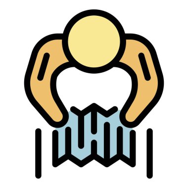 Harita görünümlü simge rengi dış hat vektörüne sahip kişi