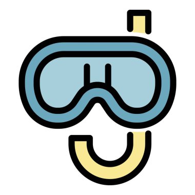 Dalış maskesi renk ana hatları vektörü