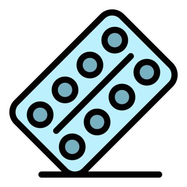 Hapları ikon renk ana hatları vektörünü paketle